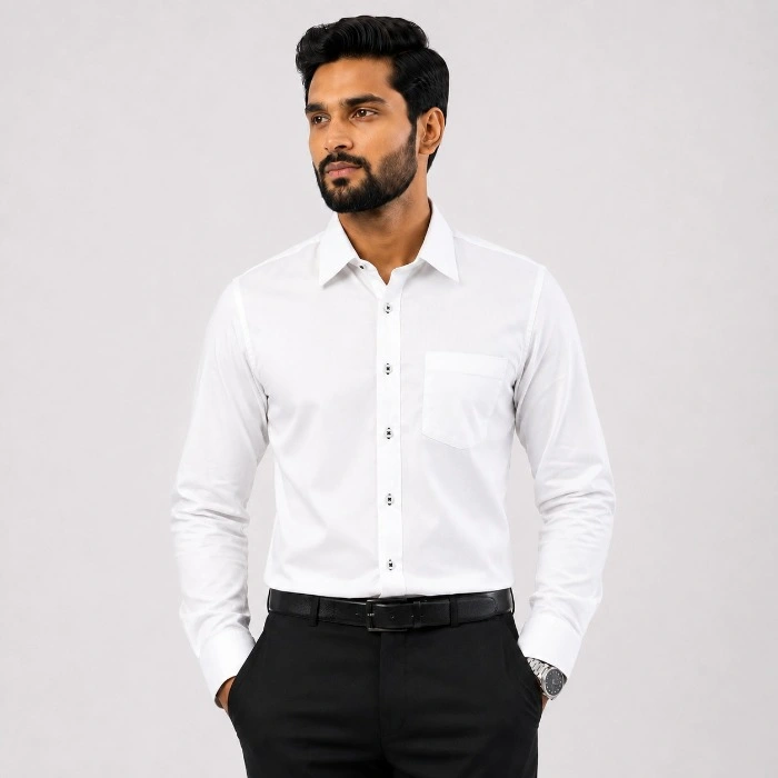 Signature Men S Formal White Long Sleeve Shirt